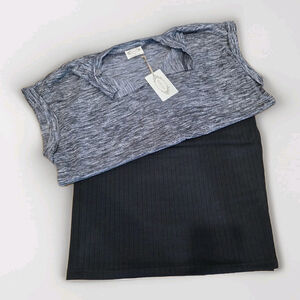 Joyfolie Mia Joy Shirt & Skirt Black Combo Size Medium NWT & Original Poly Bag